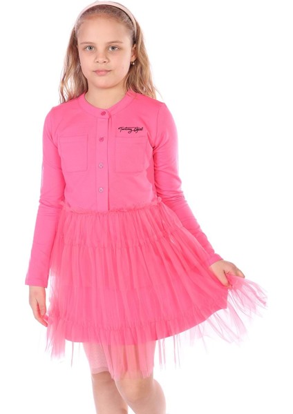 Toontoy Kız Çocuk Toontoy Girl Nakışlı Tüllü Elbise