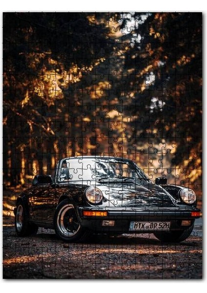 Porsche 911 Cabrio ve Orman Yolu 500 Parça Puzzle Yapboz Mdf (Ahşap)