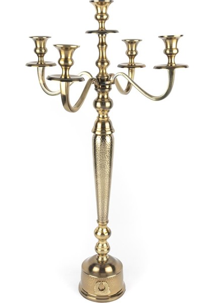 Antik Gold 5li Şamdan 15X35X83CM