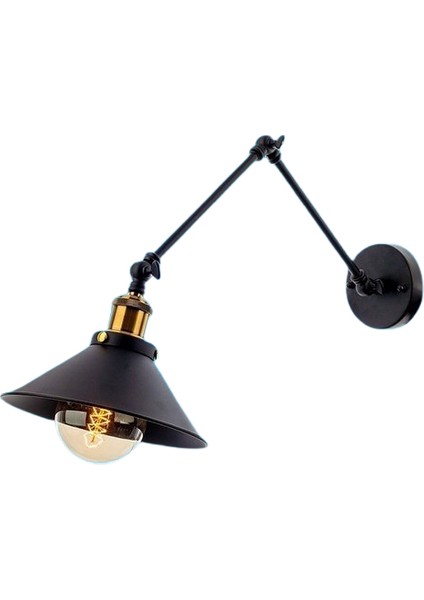 Retro Üç Mafsallı Hareketli Başlık Metal Aplik 22 cm