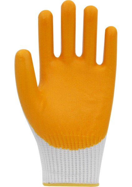 PN810 Sarı Polyester Örme Nitril Iş Eldiveni 1 Çift