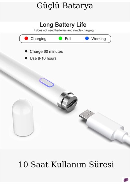 Tüm Polypad Tabletlere Dokunmatik Ekran Kalemi Yazı ve Çizim Stylus Pen
