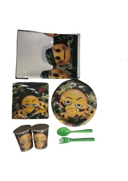 Emoji Kamuflaj Doğum Günü 16 Lı Set