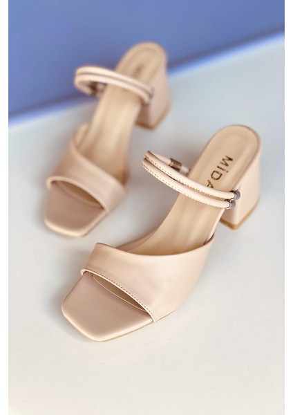 Ten Deri Iki Kemerli Topuklu Ayakkabı modelleri