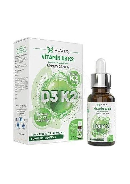 Bitkisel D3 K2 Sprey 20 Ml