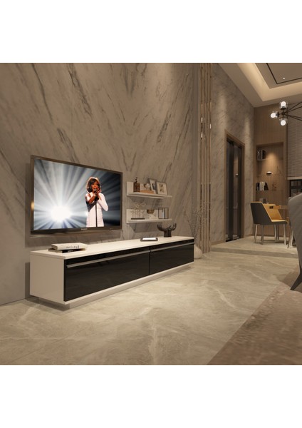 Eko 4b Mdf Std Tv Ünitesi Tv Sehpası Beyaz Siyah