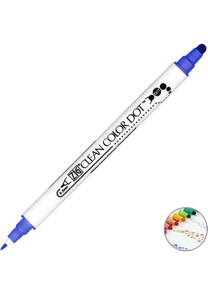 Clean Color Dot Mavi Çift Taraflı Kalem TC-6100-032
