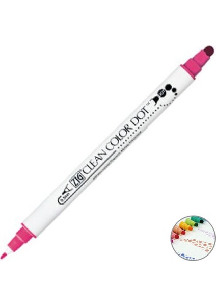 Clean Color Dot Pembe Çift Taraflı Kalem TC-6100-025