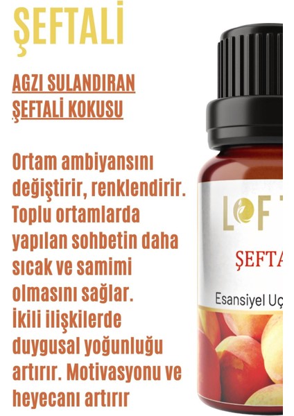 Şeftali Uçucu Yağ Buhurdanlık Esansı Oda Kokusu 10 ml