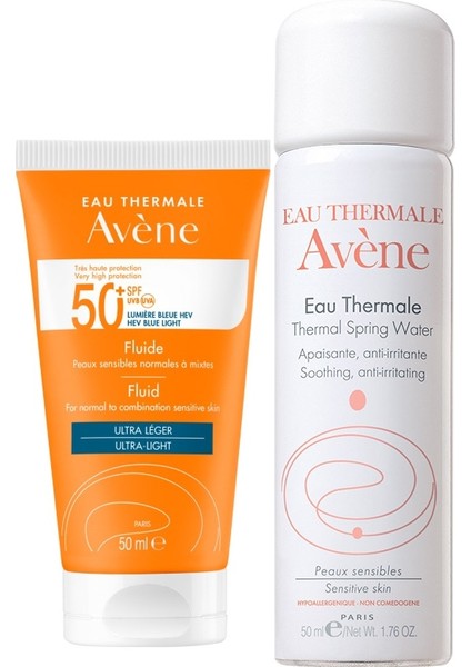 Solaire SPF50+ Fluid Ultra Light 50 ml - Avene Termal Su 50 ml