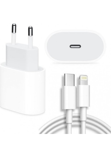 Apple Iphone Uyumlu 11 - 11 Pro Max - 12 - 12 Pro Hızlı Şarj Aleti Seti 20W Adaptör USB C 1m Kablo