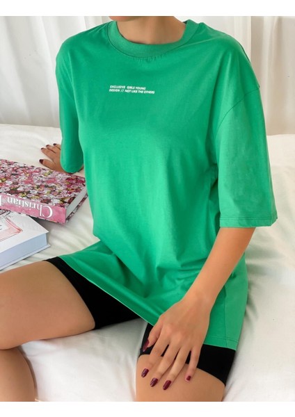 Excusive Yazı Baskılı Oversize T-Shirt