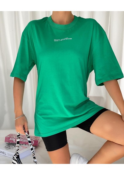 Excusive Yazı Baskılı Oversize T-Shirt