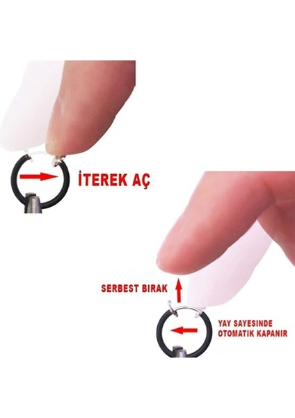 4 Adet Unisex Cerrahi Çelik Deliksiz Sıkıştırmalı Fake Piercing Küpe Set fırsatları