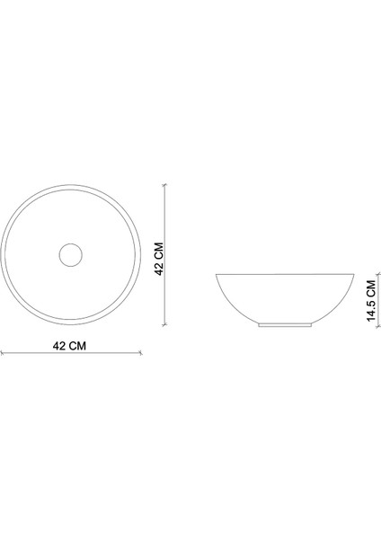EH-2020M4 Tezgah Üstü Porselen Lavabo