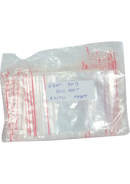 Kilitli Naylon Torba Poşet 7x9 cm Şeffaf 100 Adet 1 Paket