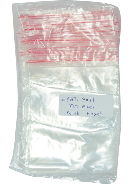 Kilitli Naylon Torba Poşet 9X11 cm Şeffaf 100 Adet 1 Paket