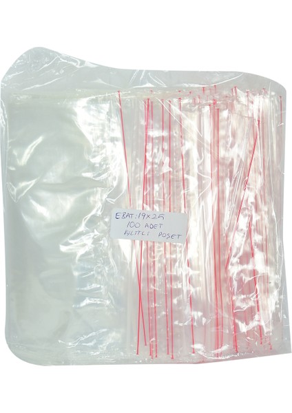Kilitli Naylon Torba Poşet 19X25 cm Şeffaf 100 Adet 1 Paket