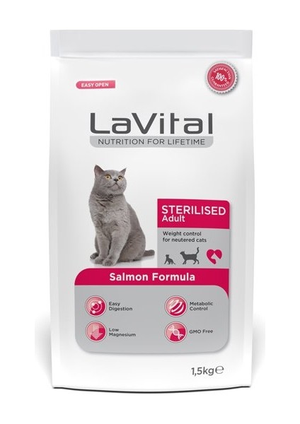 Sterilised Somonlu Kısırlaştırılmış Kedi Maması 1,5 kg