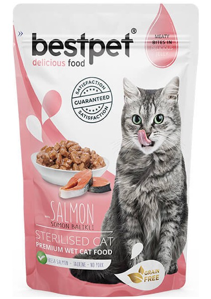 Sterilised Jelly Pouch Somonlu Kedi Maması 85 gr