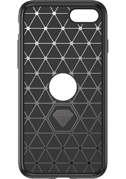 iPhone Se (2022) Brushed Carbon Fiber Silikon Kılıf - Siyah