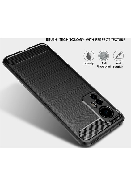 Xiaomi Mi 12 Brushed Carbon Fiber Silikon Kılıf - Siyah