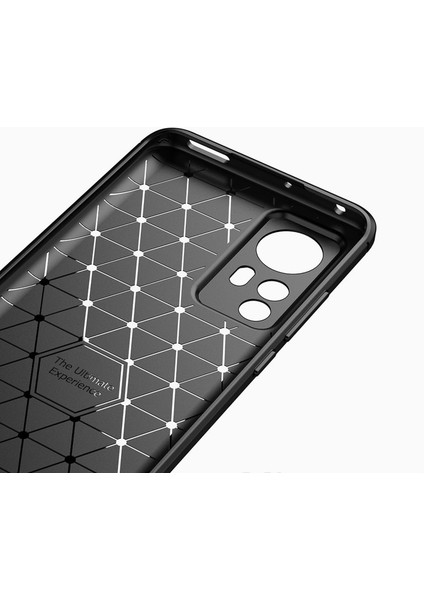 Xiaomi Mi 12 Brushed Carbon Fiber Silikon Kılıf - Siyah