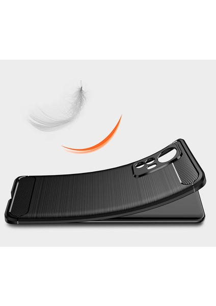 Xiaomi Mi 12 Brushed Carbon Fiber Silikon Kılıf - Siyah