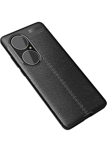 Huawei P50 Pro Leather Tpu Silikon Kılıf - Siyah