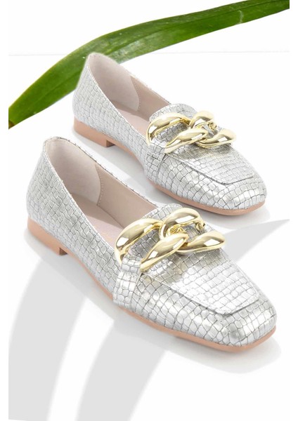 Lame Kroko Kadın Loafer Ayakkabı K01641166311
