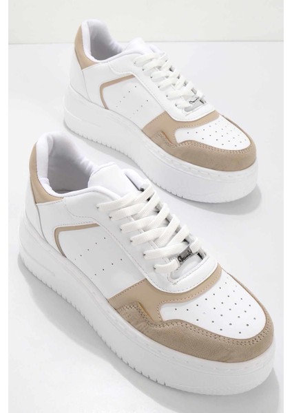 Beyaz Bej Süet Kadın Sneaker K01836000609 fiyatları