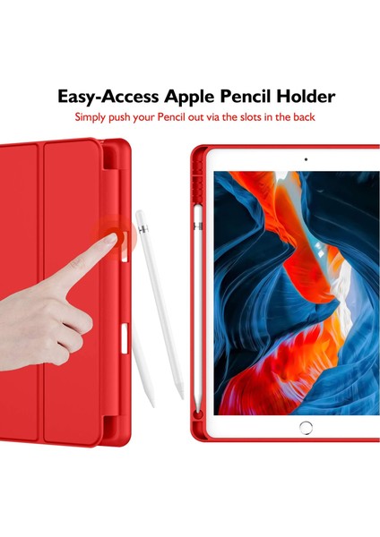 Apple iPad 9. Nesil 8. Nesil 7. Nesil 10.2" Kılıf Kalem Bölmeli Smart Case A2602 A2603 A2604 A2605