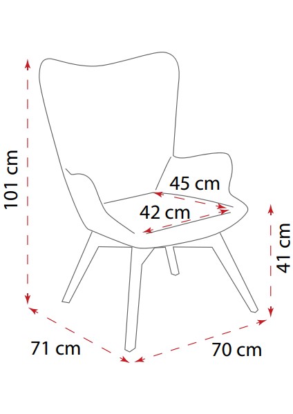 Reconcept Lara Fiskos Berjer Set Çay Seti Tekli Koltuk Set