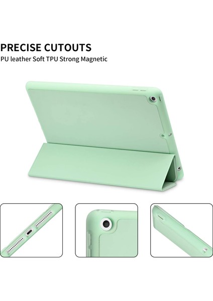 Apple İPad Pro 10.5 Kılıf Silikon Kalem Bölmeli Smart Case A1701 A1709 A1852 AçıkYeşil