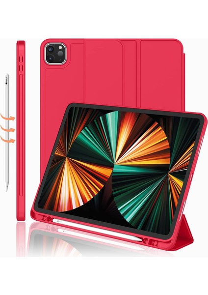 Apple iPad Pro 12.9 3. Nesil Kılıf Kalem Bölmeli Smart Case A1876 A2014 A1895 A1983