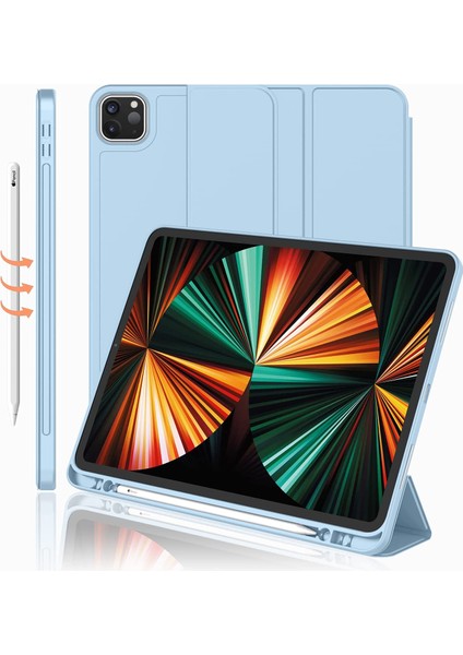 Apple iPad Pro 11 (2020) 2. Nesil Kalemlikli Yatay Standlı Stromix Smart Kılıf ve Ekran Koruyucu A2228 A2068 A2230 A2231