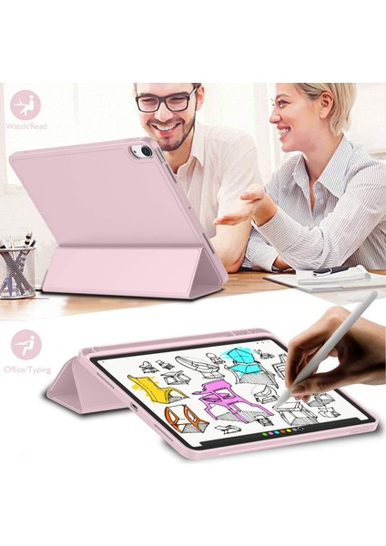 Apple iPad Air 11inç Air 4/5/6.Nesil 10.9 Kılıf Kalem Bölmeli Smart Case A2072 (10.Nesil Değildir)