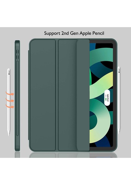 Apple iPad Air 11inç 2024 Air 4/5/6.Nesil 10.9 Kılıf Kalem Bölmeli Smart Case A2072 (10.Nesil Değildir) modelleri