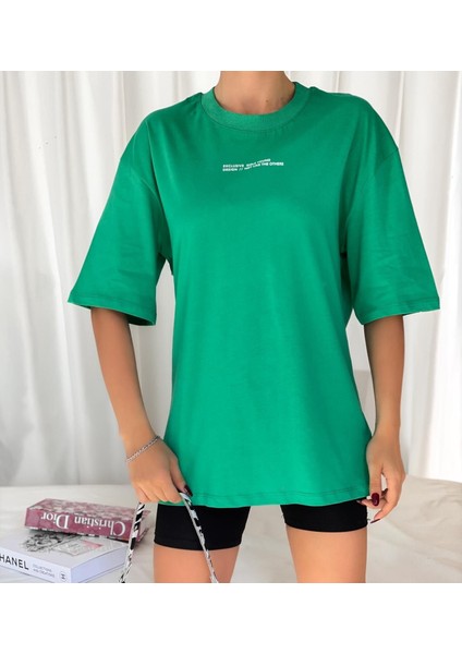 Excusive Yazı Baskılı Oversize T-Shirt