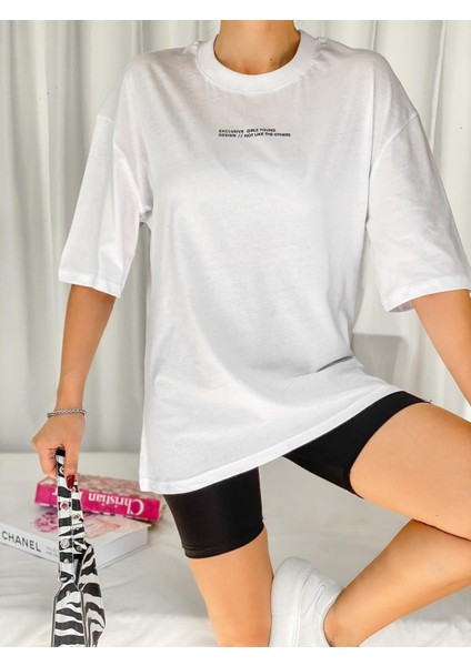 Excusive Yazı Baskılı Oversize T-Shirt