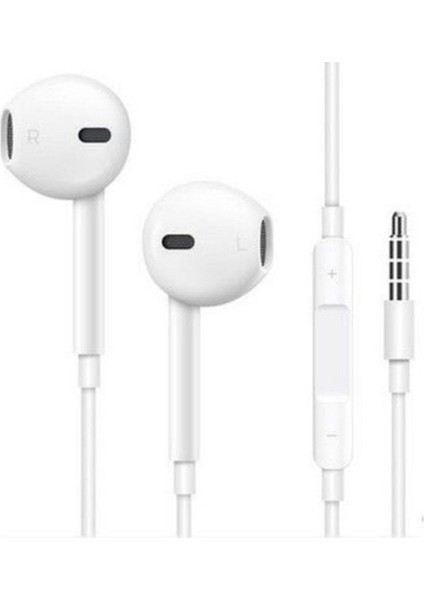 Samsung Galaxy S9 Mikrofonlu Kulaklık Earphone Kulakiçi Mp3 Kulaklık 3.5mm Stereo Jaklı Beyaz