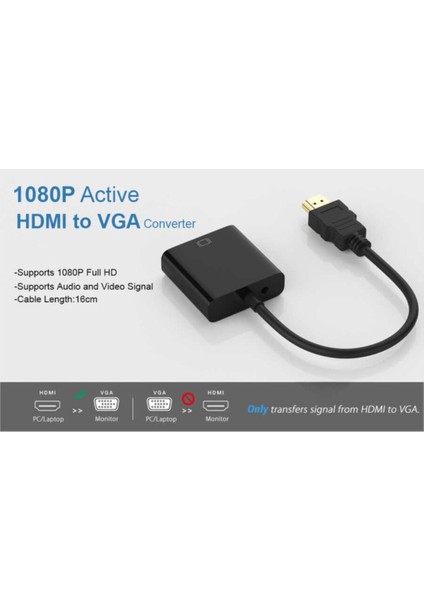 1080P HDMI To VGA Dönüştürücü Çoklayıcı