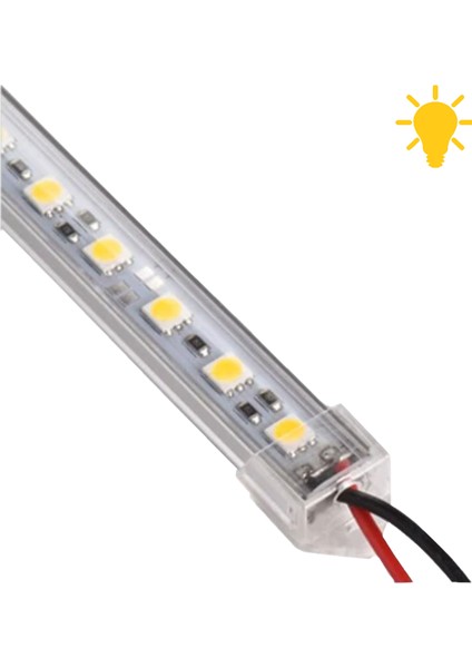 100 cm Şeffaf Alüminyum Şerit LED Işık Aydınlatma 12 Volt Gün Işığı