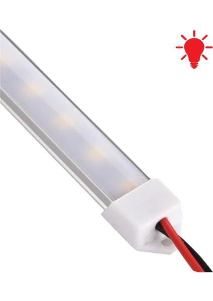 100 cm Opak Alüminyum Şerit LED Işık Aydınlatma 12 Volt Kırmızı