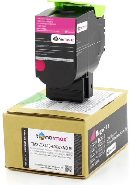 Lexmark 80C8SM0 Kırmızı Muadil Toner / CX310 / CX410 / CX510 fiyatları