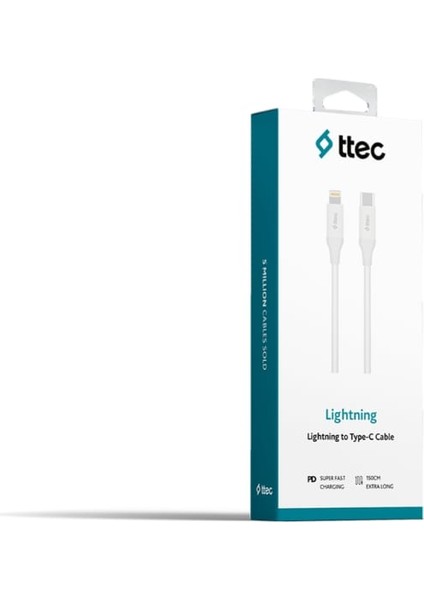 Type-C - Lightning Hızlı Şarj Kablosu 150CM