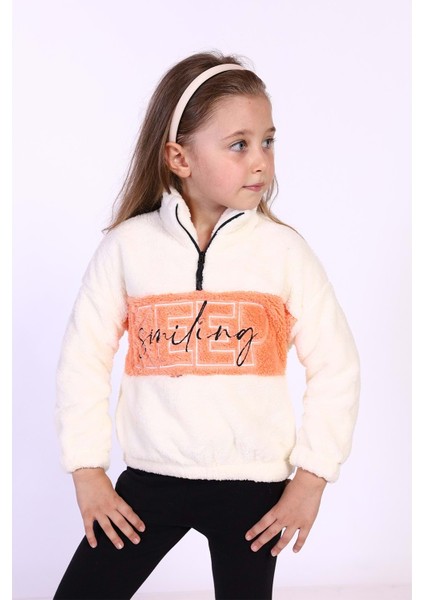 Toontoy Kız Çocuk Nakışlı Peluş Sweatshirt