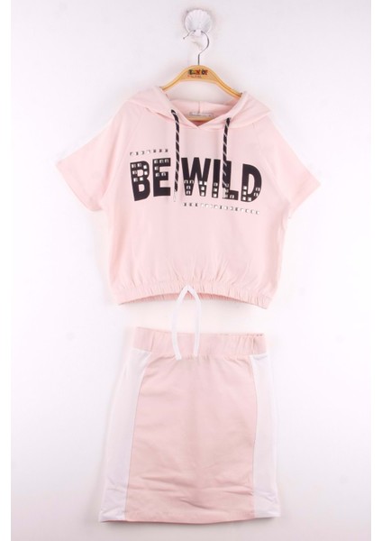 Toontoy Kız Çocuk Be Wıld Baskılı Kapüşonlu Etekli Takım