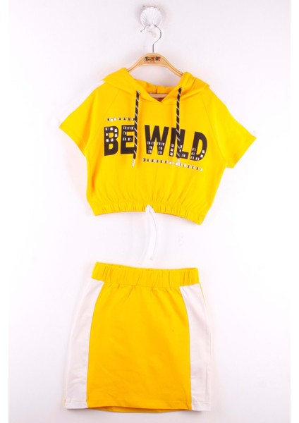 Toontoy Kız Çocuk Be Wıld Baskılı Kapüşonlu Etekli Takım modelleri
