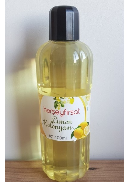 Herşeyfırsat 80 Derece 400 ml Limon Kolonya + 5 Adet Roll Maske